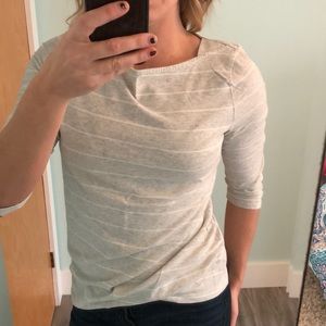 Heather Gray and White Stripped Shirt